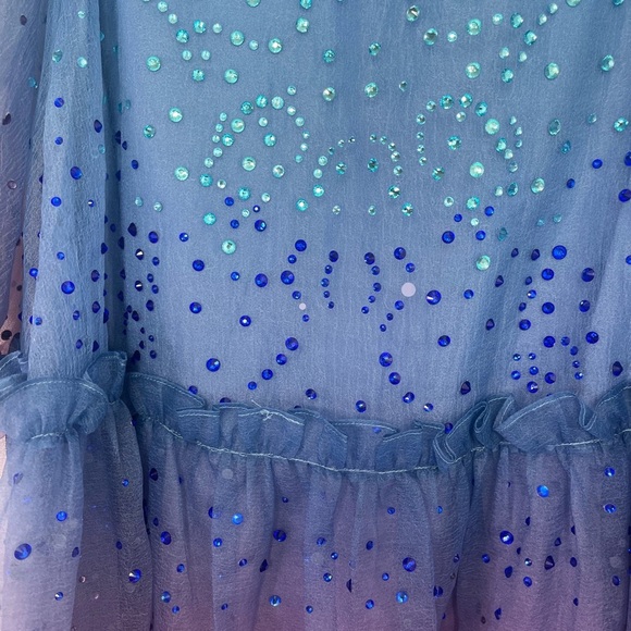 NWT Cynthia Rowley Rhinestone Tallulah Ombré Organza Maxi Dress Size Small - Picture 14 of 16